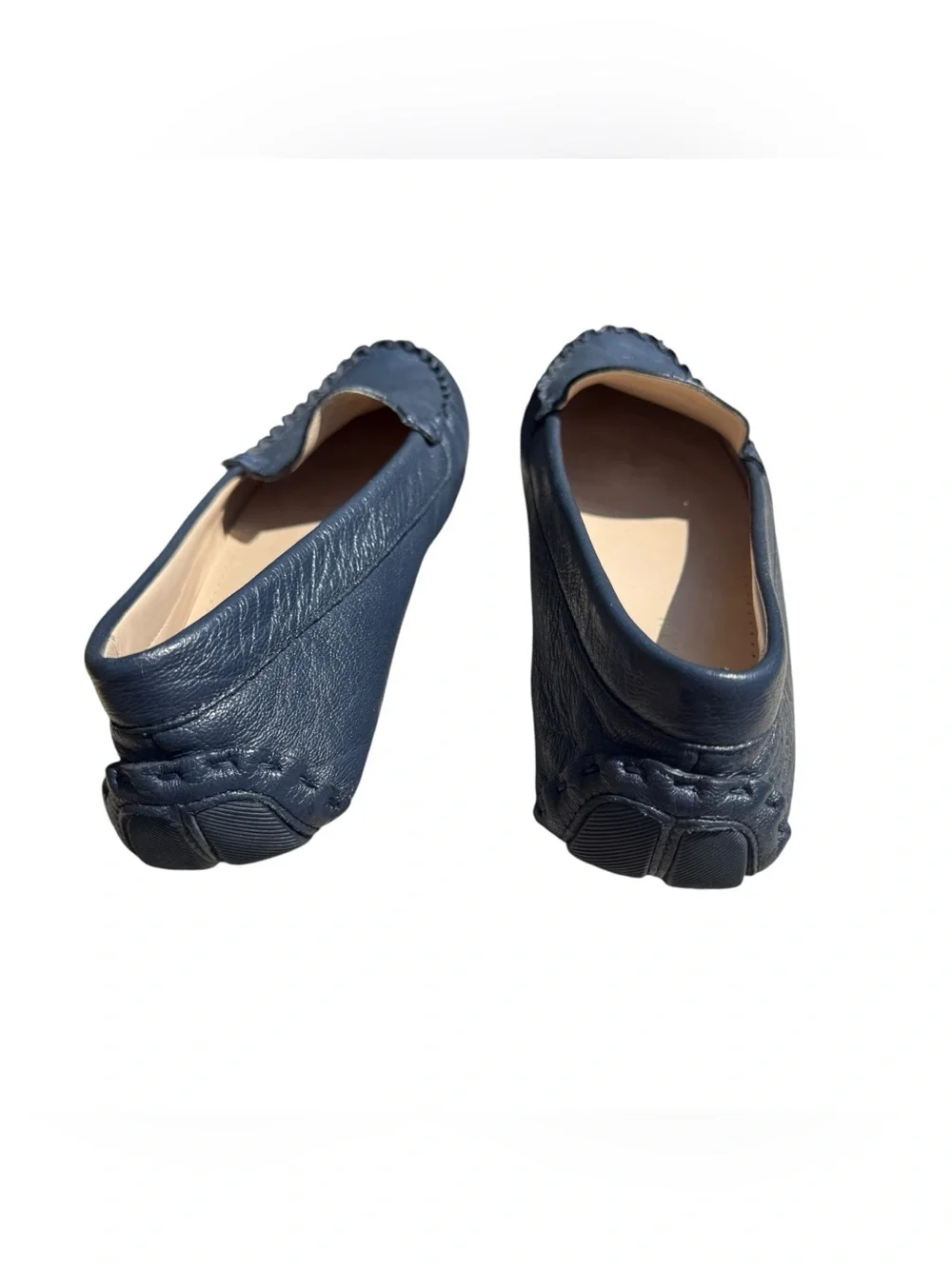 Cole Haan Womens 7.5 B Navy Blue Leather Driving Loafers Moccasins Flats Comfy